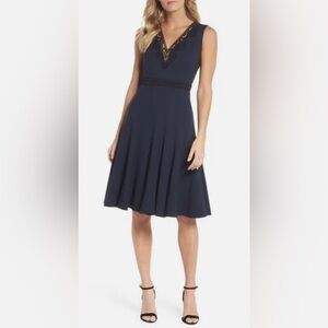 Kobi Halperin Womens Hazel Lace Trim V-Neck Dress Size S